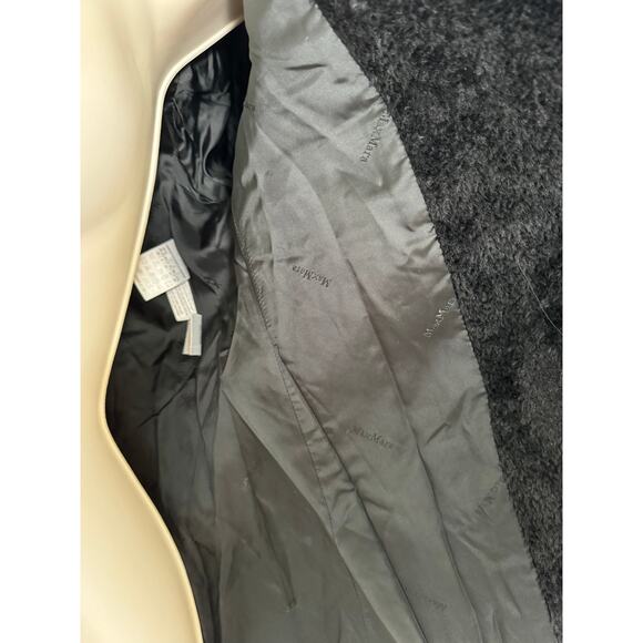 Max Mara Vintage Teddy Bear Icon Alpaca and Wool Black Jacket Size 8 - Picture 9 of 10